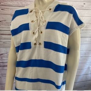 Tommy Hilfiger Blue & White Sweater top Size S